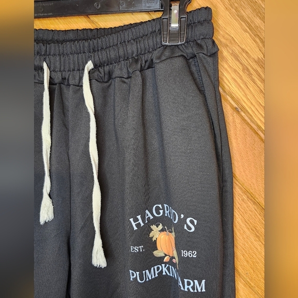 Hagrid's Pumpkin Farm Large Black Harry Potter Joggers with White Drawstring - Picture 3 of 8